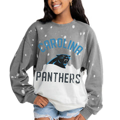 Carolina Panthers Gameday Couture Women's Oversized Coin Toss Faded French Terry Tri-Blend Pullover Sweatshirt | NFL Discount