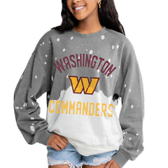 Washington Commanders Gameday Couture Women's Oversized Coin Toss Faded French Terry Tri-Blend Pullover Sweatshirt | NFL Online