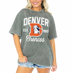 Denver Broncos Gameday Couture Women's Tackle Titan Boyfriend Washed T-Shirt | NFL Online