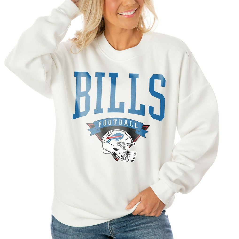 Buffalo Bills Gameday Couture Women's Oversized Yard Line Tri-Blend Pullover Sweatshirt | NFL Online