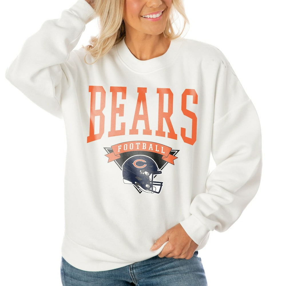 Chicago Bears Gameday Couture Women's Oversized Yard Line Tri-Blend Pullover Sweatshirt | NFL Online