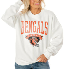 Cincinnati Bengals Gameday Couture Women's Oversized Yard Line Tri-Blend Pullover Sweatshirt | NFL Hot