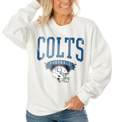 Indianapolis Colts Gameday Couture Women's Oversized Yard Line Tri-Blend Pullover Sweatshirt | NFL Outlet