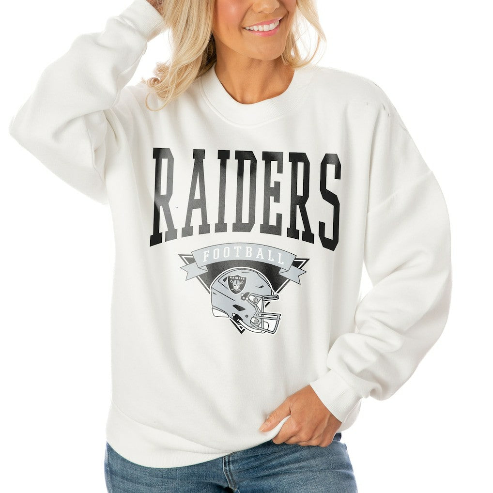 Las Vegas Raiders Gameday Couture Women's Oversized Yard Line Tri-Blend Pullover Sweatshirt | NFL Near me