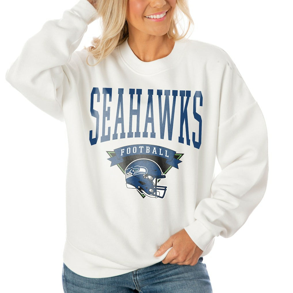 Seattle Seahawks Gameday Couture Women's Oversized Yard Line Tri-Blend Pullover Sweatshirt | NFL Sale
