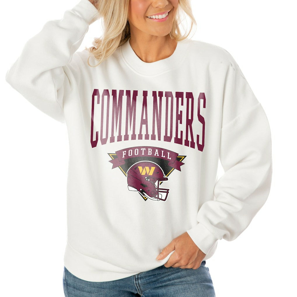 Washington Commanders Gameday Couture Women's Oversized Yard Line Tri-Blend Pullover Sweatshirt | NFL Outlet