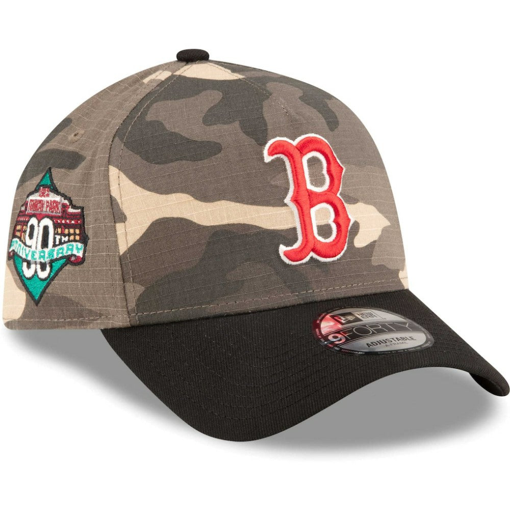 Boston Red Sox New Era Camo Crown A-Frame 9FORTY Adjustable Hat - MLB Hats