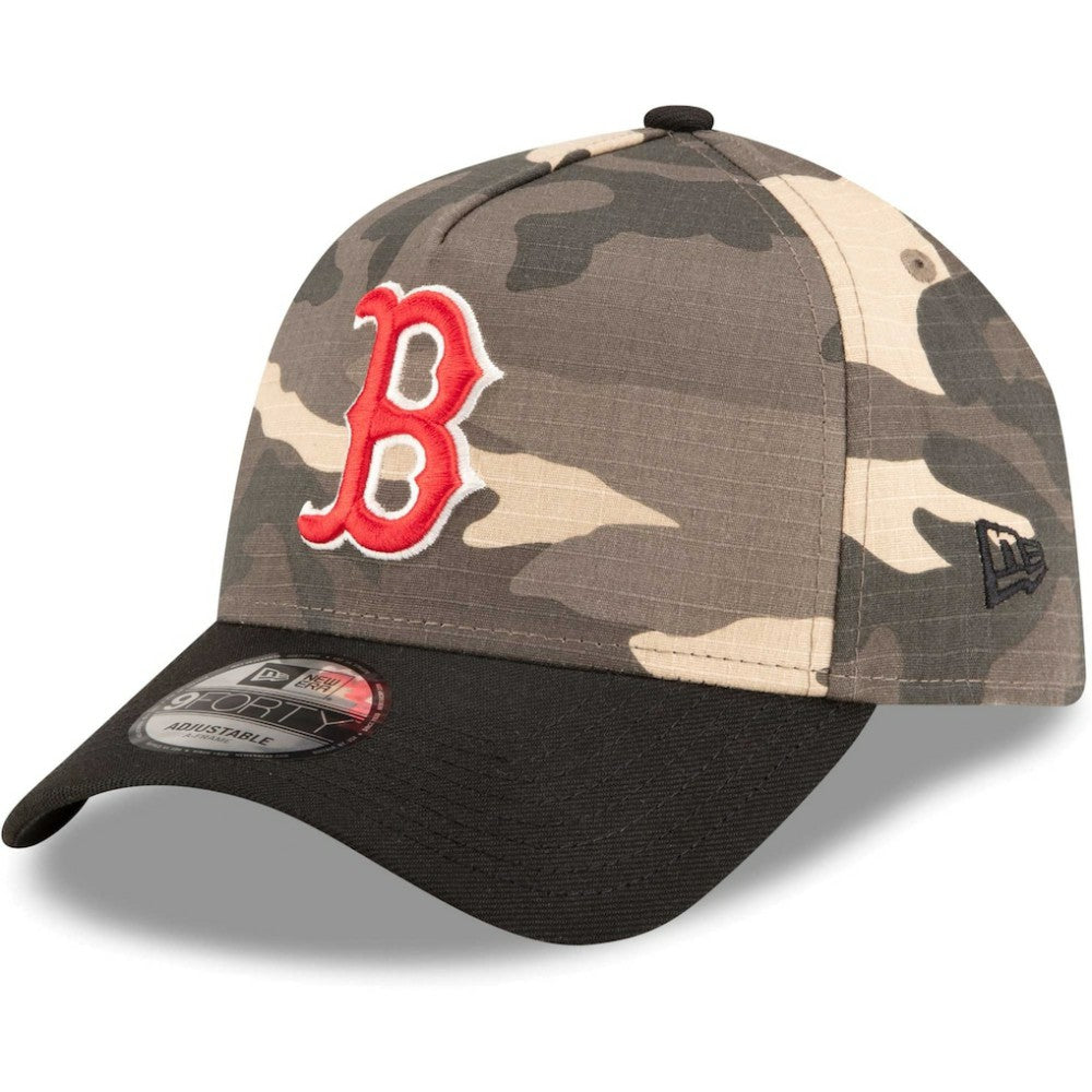Boston Red Sox New Era Camo Crown A-Frame 9FORTY Adjustable Hat - MLB Hats