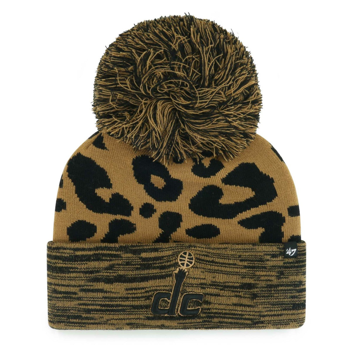 Leopard Washington Wizards '47 Women's Rosette Cuffed Knit Hat with Pom | NBA