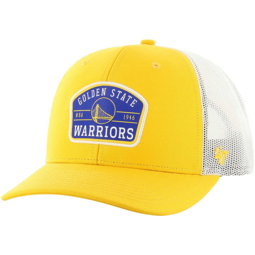 Gold Golden State Warriors '47 Semi Patch Trucker Adjustable Hat sale | NBA