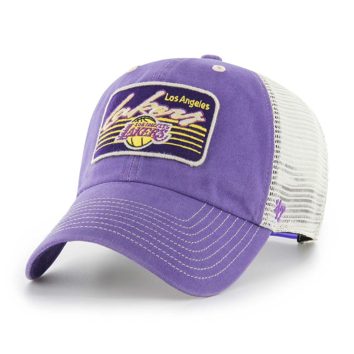 Purple Los Angeles Lakers '47 Five Point Patch Clean Up Adjustable Hat | NBA