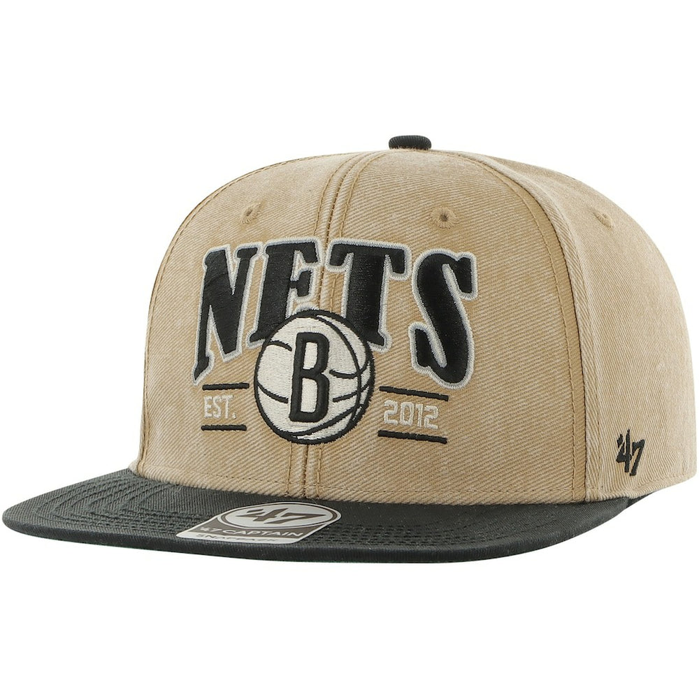 Khaki/Black Brooklyn Nets '47 Chilmark Captain Snapback | NBA