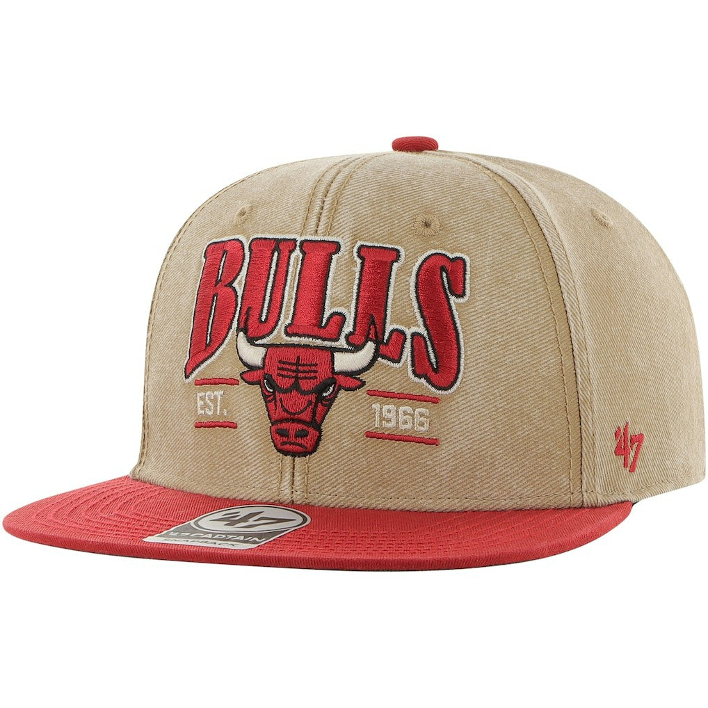 Khaki/Red Chicago Bulls '47 Chilmark Captain Snapback | NBA