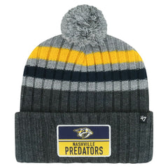 Nashville Predators '47 Stack Patch Cuffed Knit Hat with Pom -  NHL Hats