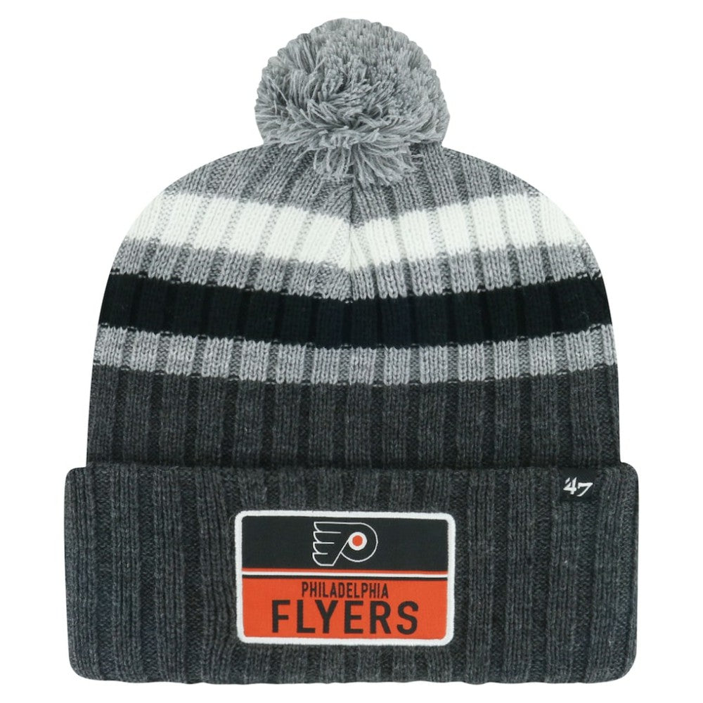 Philadelphia Flyers '47 Stack Patch Cuffed Knit Hat with Pom -  NHL Hats