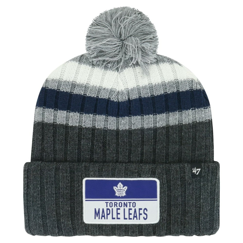 Toronto Maple Leafs '47 Stack Patch Cuffed Knit Hat with Pom -  NHL Hats