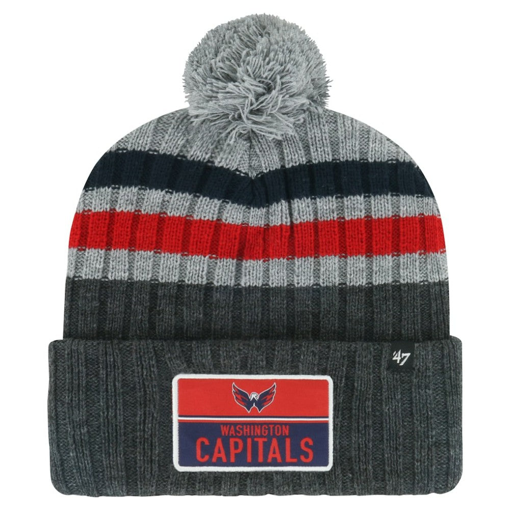 Washington Capitals '47 Stack Patch Cuffed Knit Hat with Pom -  NHL Hats