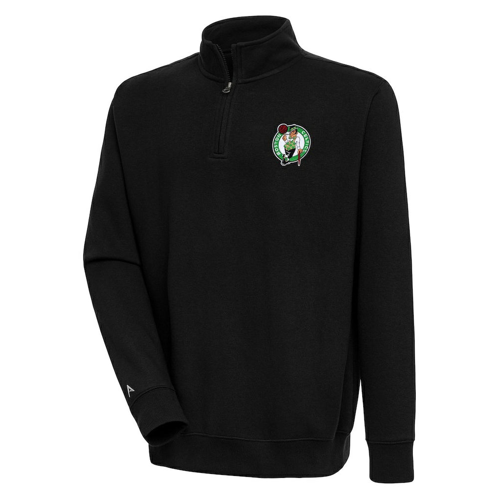Black Boston Celtics Antigua Victory Quarter-Zip Pullover Top | NBA
