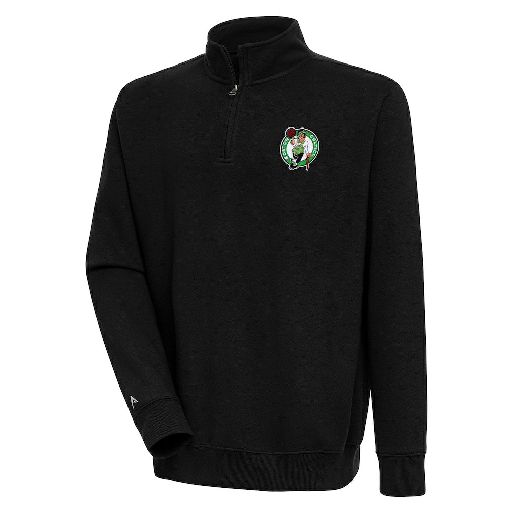 Black Boston Celtics Antigua Victory Quarter-Zip Pullover Top | NBA