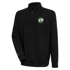 Black Boston Celtics Antigua Victory Quarter-Zip Pullover Top | NBA
