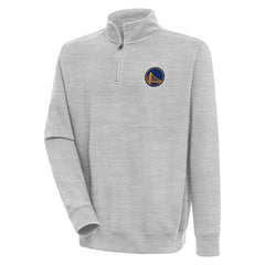 Heather Gray Golden State Warriors Antigua Victory Quarter-Zip Pullover Top sale | NBA