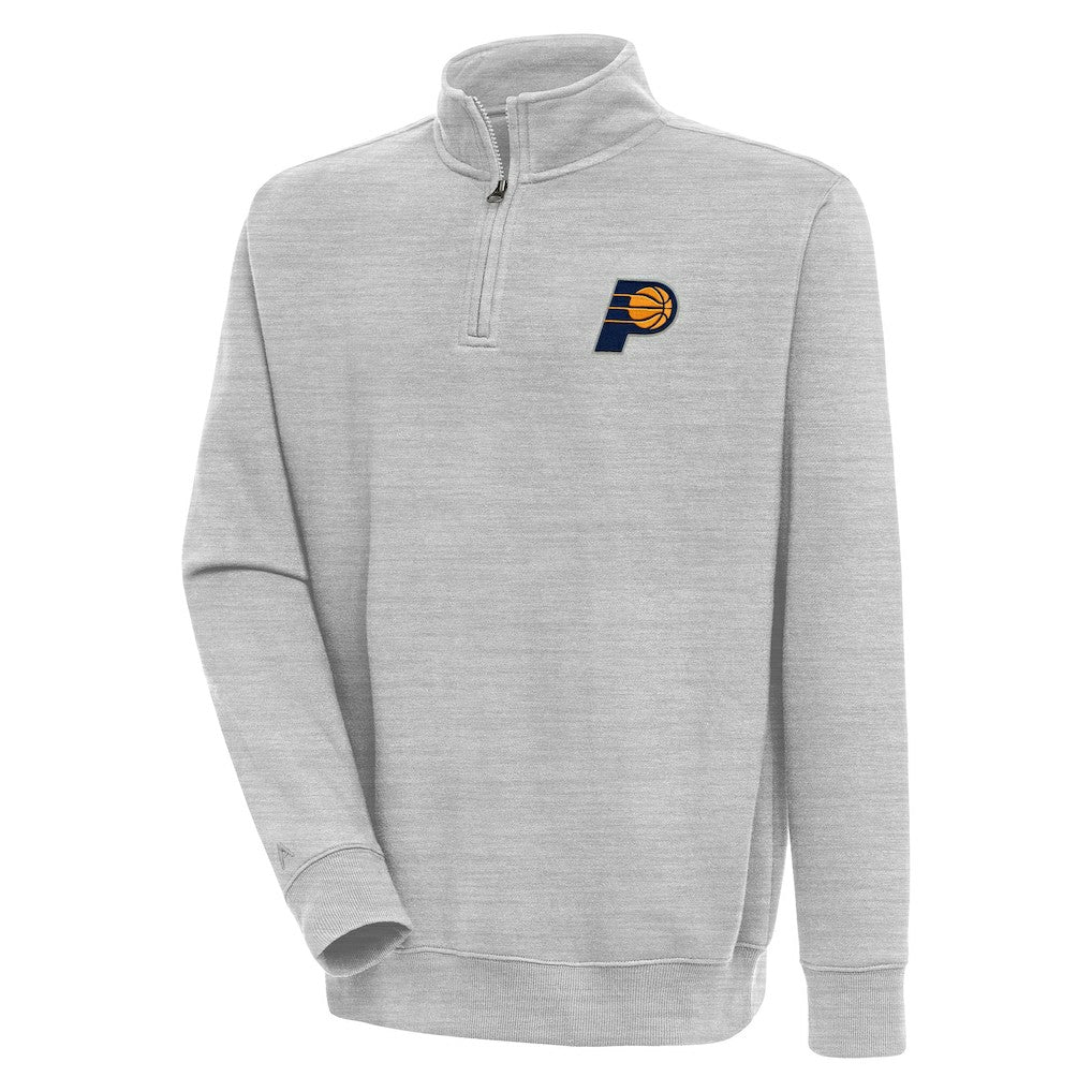 Heather Gray Indiana Pacers Antigua Victory Quarter-Zip Pullover Top | NBA