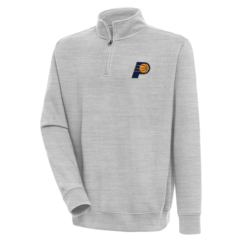 Heather Gray Indiana Pacers Antigua Victory Quarter-Zip Pullover Top | NBA