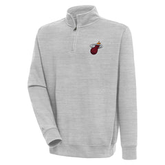 Heather Gray Miami Heat Antigua Victory Quarter-Zip Pullover Top | NBA