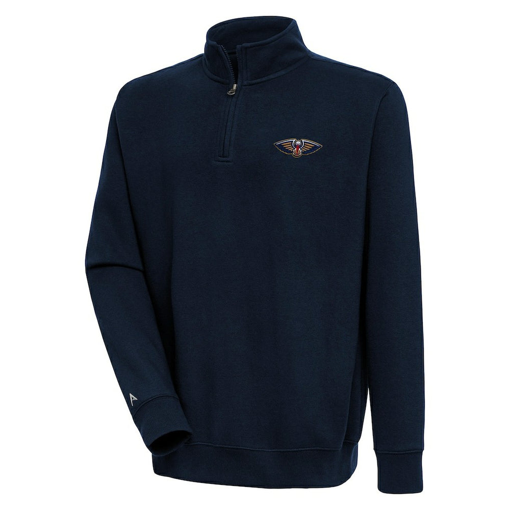 Navy New Orleans Pelicans Antigua Victory Quarter-Zip Pullover Top | NBA