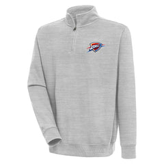 Heather Gray Oklahoma City Thunder Antigua Victory Quarter-Zip Pullover Top | NBA
