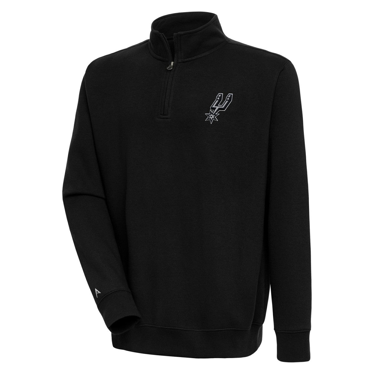 Black San Antonio Spurs Antigua Victory Quarter-Zip Pullover Top | NBA