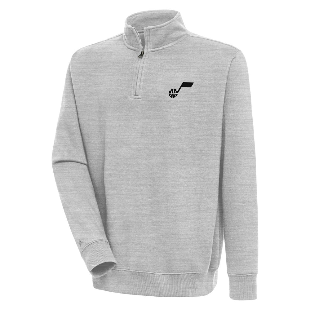 Heather Gray Utah Jazz Antigua Victory Quarter-Zip Pullover Top | NBA