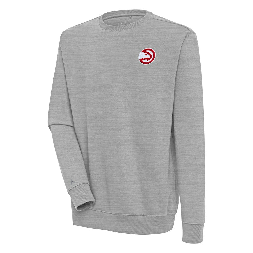 Heather Gray Atlanta Hawks Antigua Victory Pullover Sweatshirt | NBA