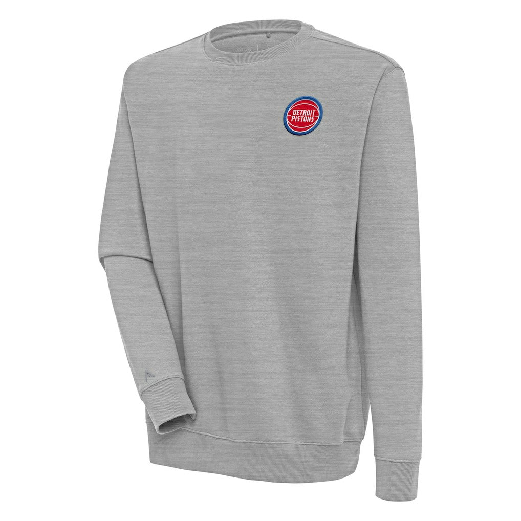 Heather Gray Detroit Pistons Antigua Victory Pullover Sweatshirt sale | NBA