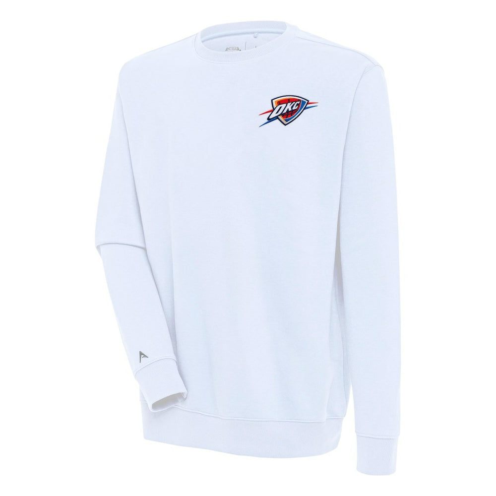 White Oklahoma City Thunder Antigua Victory Pullover Sweatshirt | NBA