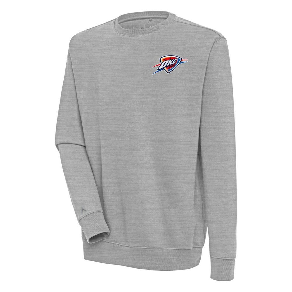 Heather Gray Oklahoma City Thunder Antigua Victory Pullover Sweatshirt | NBA