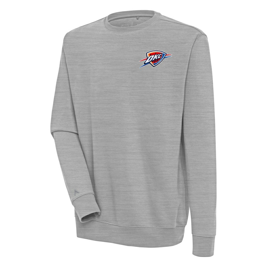 Heather Gray Oklahoma City Thunder Antigua Victory Pullover Sweatshirt | NBA