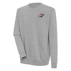 Heather Gray Oklahoma City Thunder Antigua Victory Pullover Sweatshirt | NBA