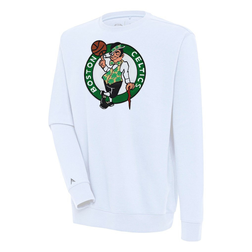 White Boston Celtics Antigua Victory Pullover Sweatshirt | NBA