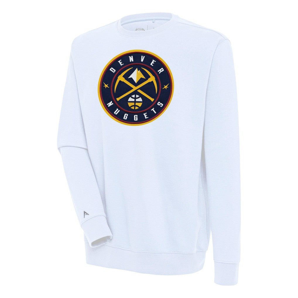 White Denver Nuggets Antigua Victory Pullover Sweatshirt sale | NBA