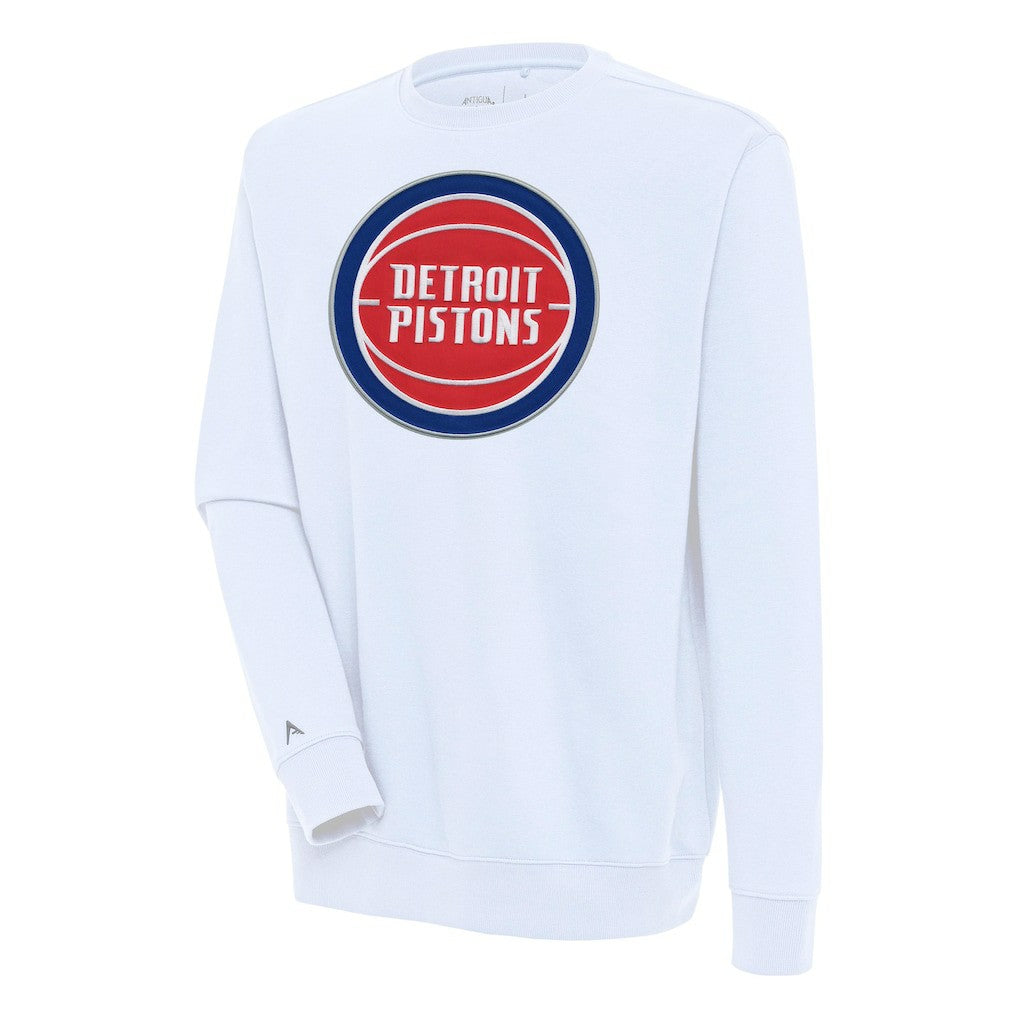 White Detroit Pistons Antigua Victory Pullover Sweatshirt sale | NBA
