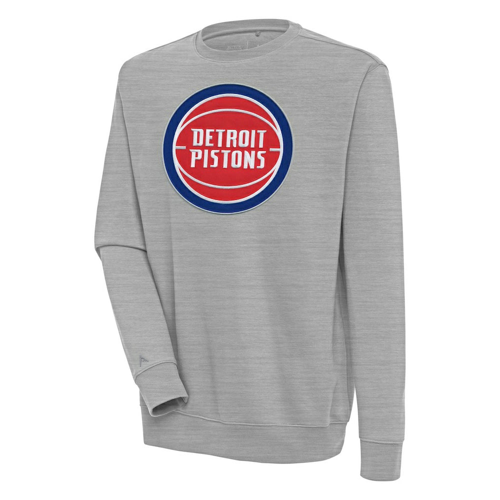 Heather Gray Detroit Pistons Antigua Victory Pullover Sweatshirt sale | NBA