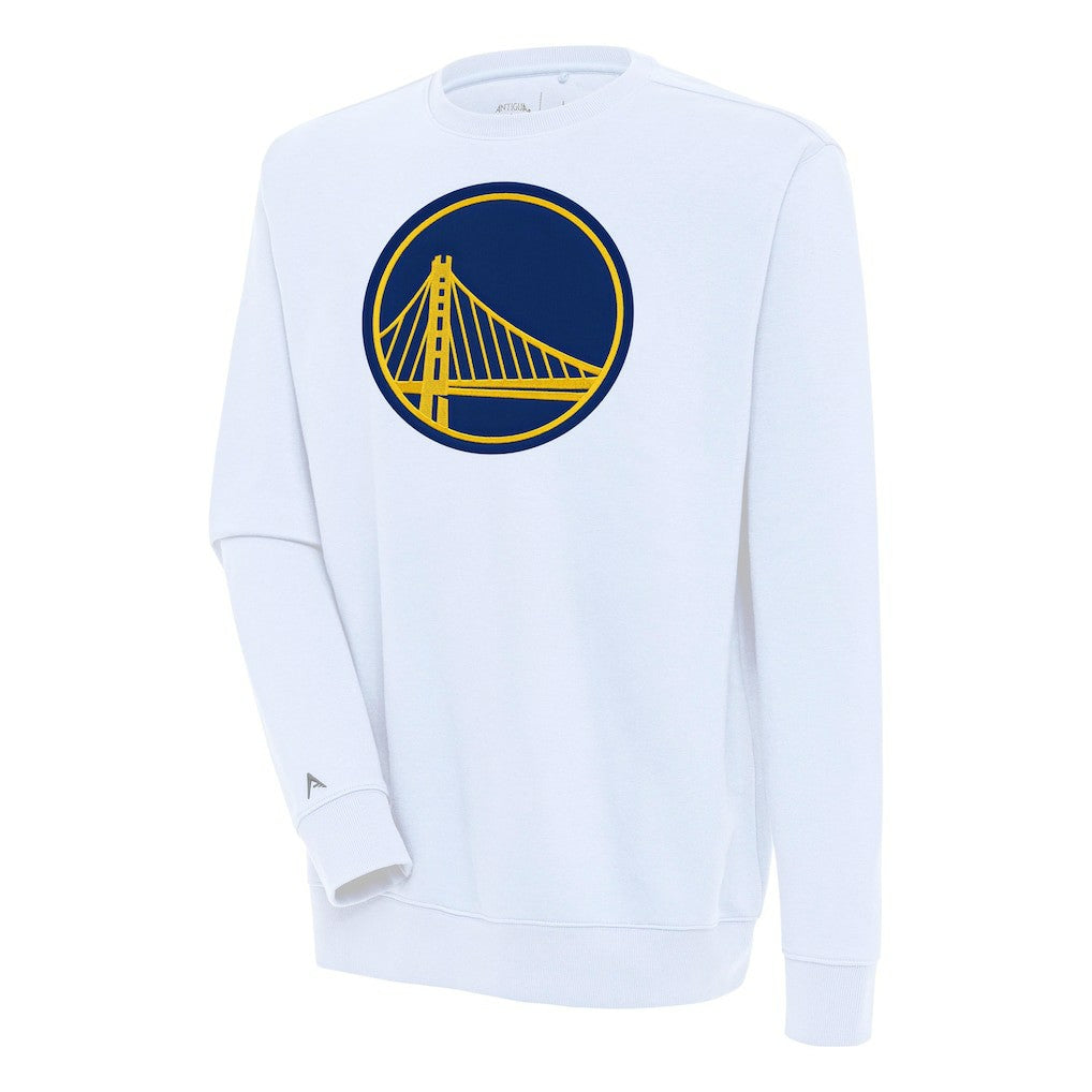 White Golden State Warriors Antigua Victory Pullover Sweatshirt sale | NBA