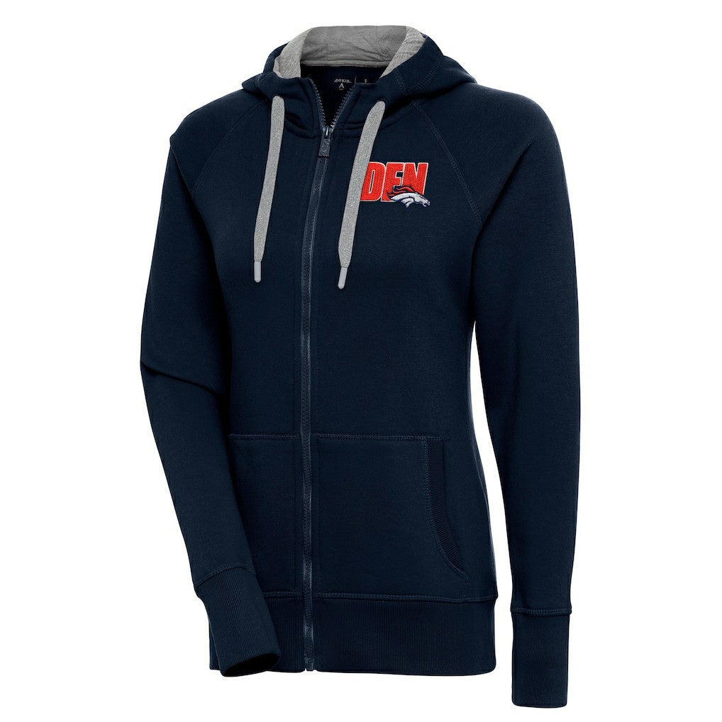 Denver Broncos Antigua Women's Victory Full-Zip Hoodie | NFL Outlet
