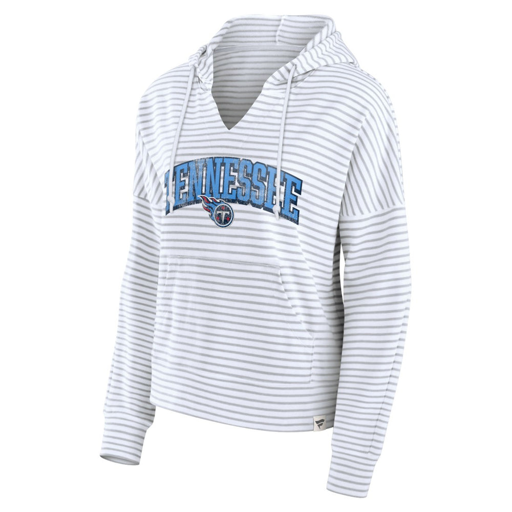 Tennessee Titans Women's Striped Notch Neck Pullover Hoodie | NFL Near me