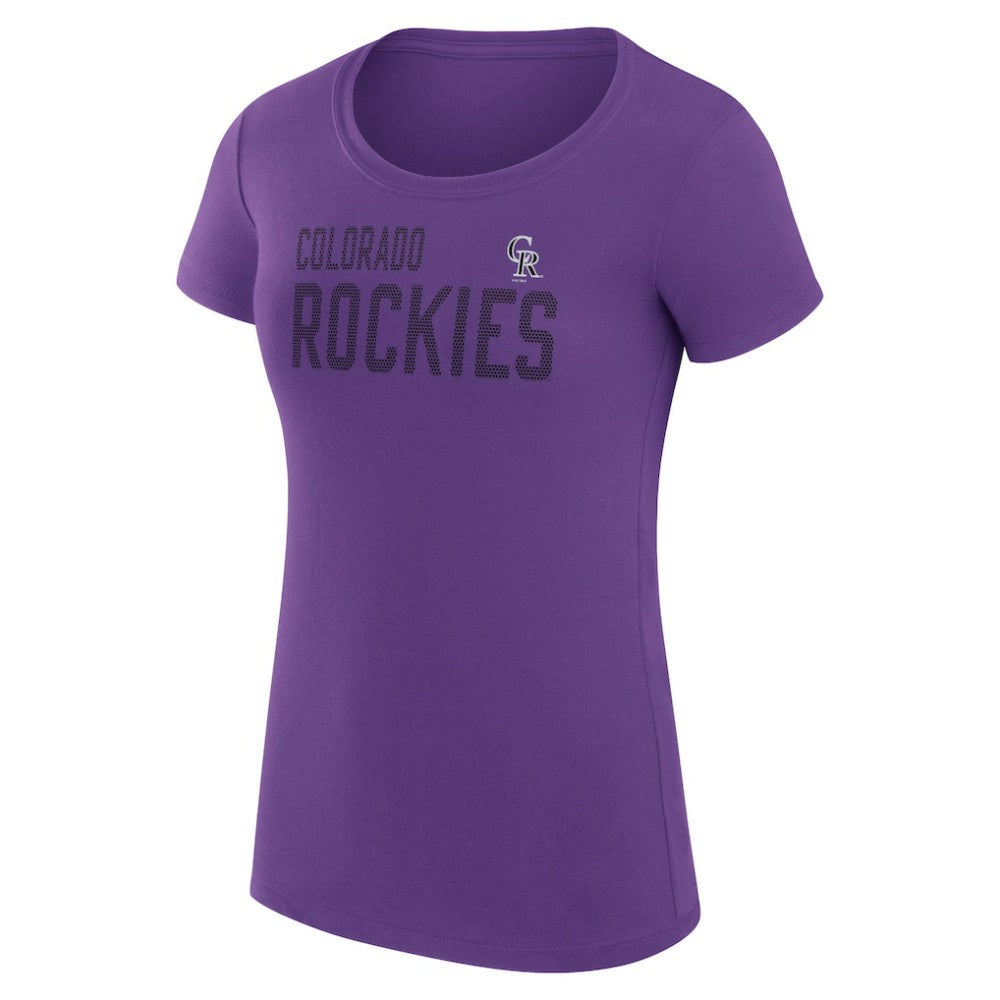 Colorado Rockies G-III 4Her by Carl Banks Women's Super-Slim Fit Lightweight Dot Print T-Shirt - MLB T-shirts
