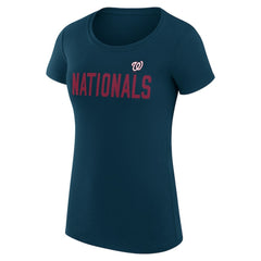 Washington Nationals G-III 4Her by Carl Banks Women's Super-Slim Fit Lightweight Dot Print T-Shirt - MLB T-shirts