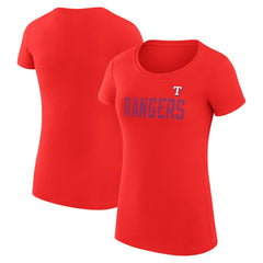 Texas Rangers G-III 4Her by Carl Banks Women's Super-Slim Fit Lightweight Dot Print T-Shirt - MLB T-shirts