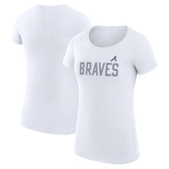 Atlanta Braves G-III 4Her by Carl Banks Women's Super-Slim Fit Lightweight Dot Print T-Shirt - MLB T-shirts