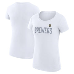 Milwaukee Brewers G-III 4Her by Carl Banks Women's Super-Slim Fit Lightweight Dot Print T-Shirt - MLB T-shirts